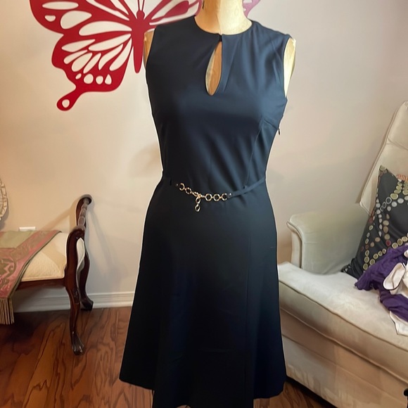 Firma Italian Black Dress with Gold Tone Accent - Picture 2 of 4